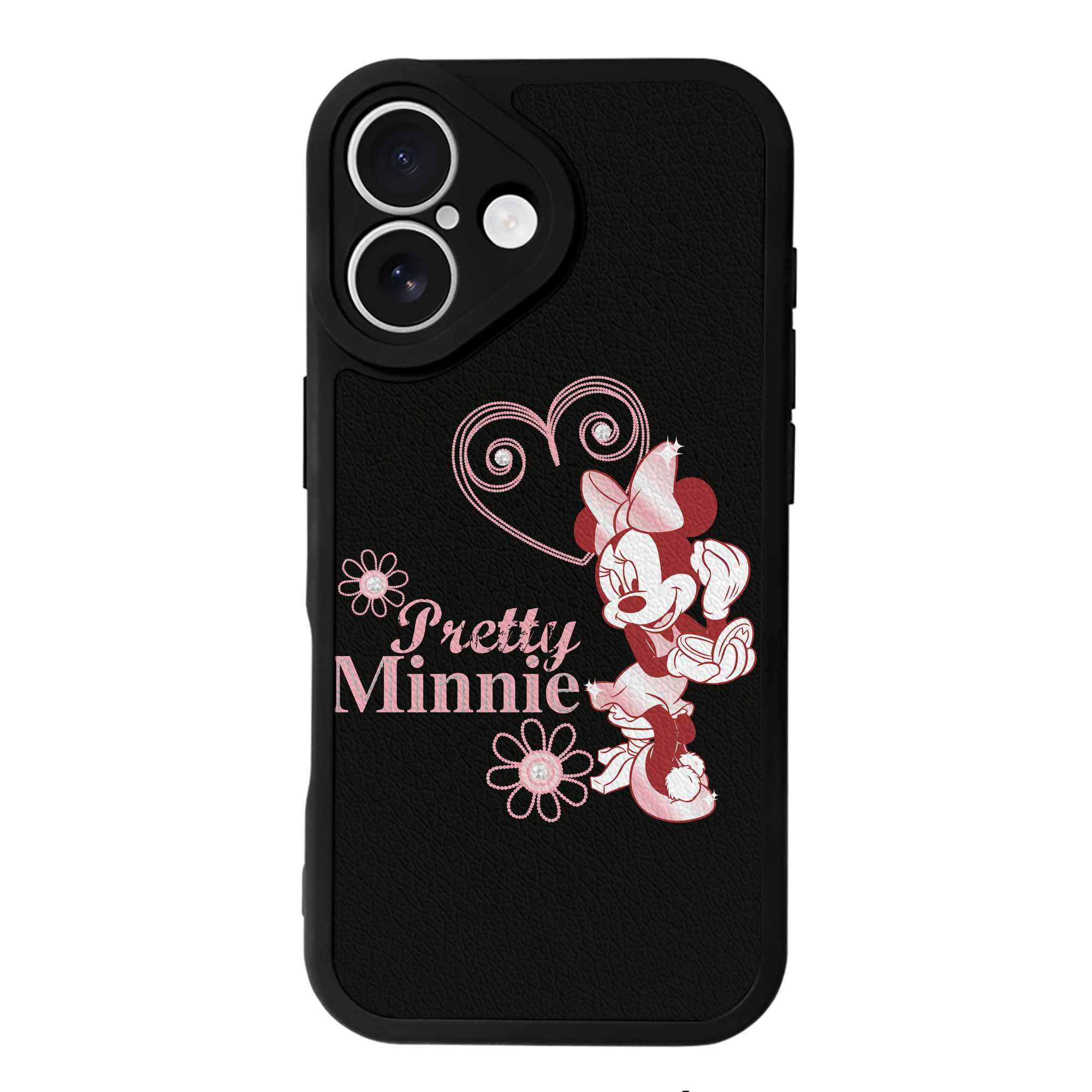 （画像用） ミッキーマウス Mickey Mouse 【iPhone 16シリーズ対応】シリコンスマホケース（レザー調） 材質：シリコン